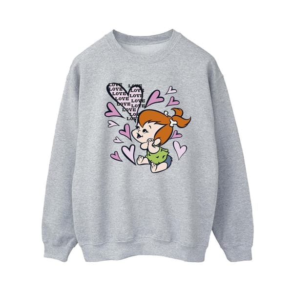 The Flintstones Dam/Tjej Pebbles Love Love Love Sweatshirt