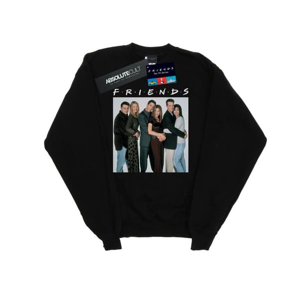 Friends Sweatshirt med gruppfoto och kramar för kvinnor/damer Black M