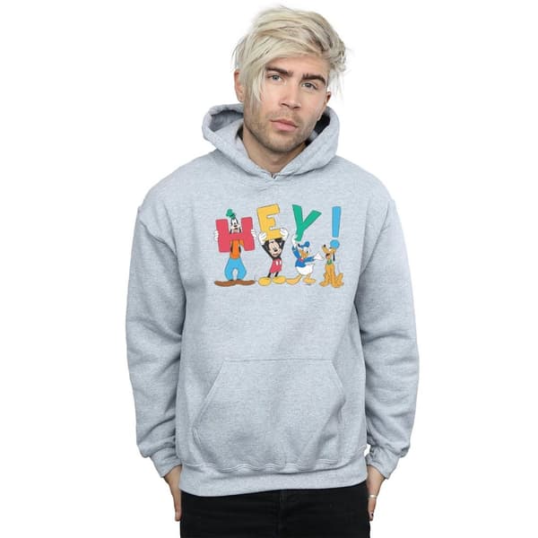 Disney Mens Mickey Mouse Friends Hey Hoodie