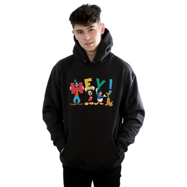 Disney Mens Mickey Mouse Friends Hey Hoodie