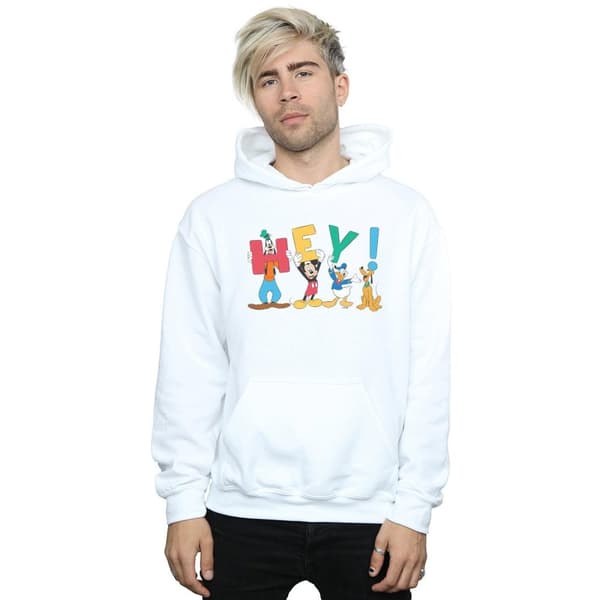 Disney Mens Mickey Mouse Friends Hey Hoodie