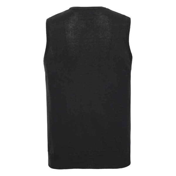 Russell Collection Mens Knitted V Neck Sleeveless Sweatshirt