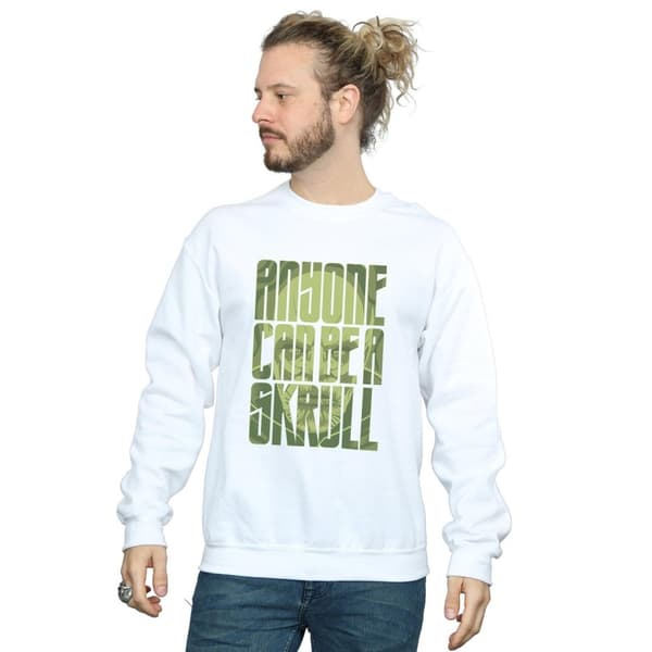 Marvel Mens Captain Marvel Anyone Can Be A Skrull Sweatshirt