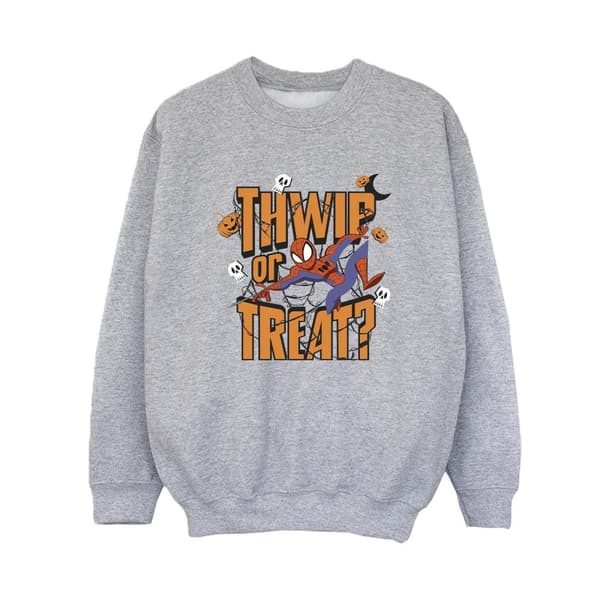 Marvel Boys Spider-Man Thwip Or Treat Sweatshirt Sports Grey 5-6 Years