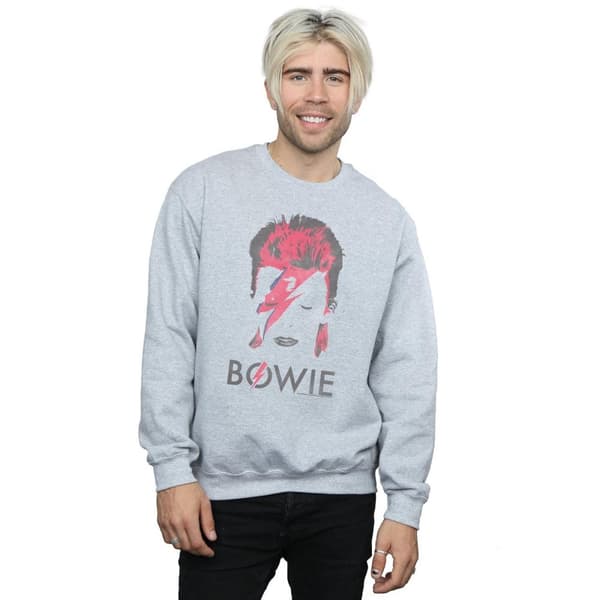 David Bowie Mens Aladdin Sane Distressed Sweatshirt