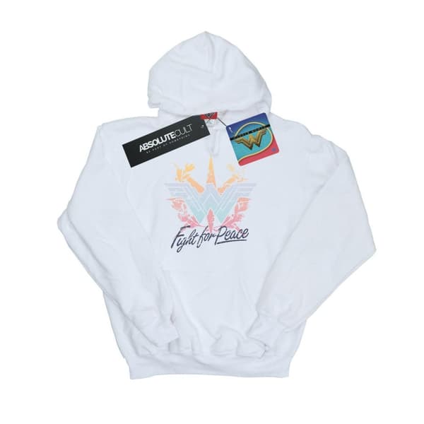 DC Comics Wonder Woman Fight For Peace-hoodie för herrar White XXL