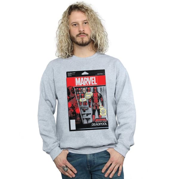 Marvel Mens Deadpool Action Figure Sweatshirt