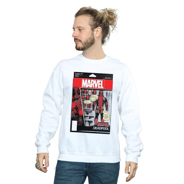 Marvel Mens Deadpool Action Figure Sweatshirt