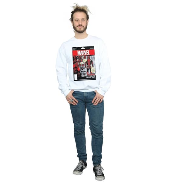 Marvel Mens Deadpool Action Figure Sweatshirt