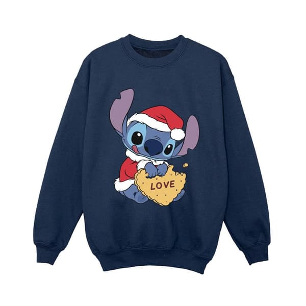 Disney Boys Lilo And Stitch Christmas Love Biscuit Sweatshirt
