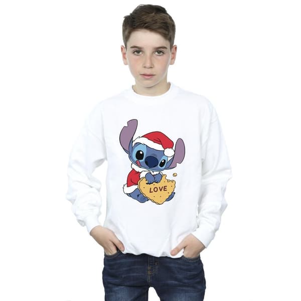 Disney Boys Lilo And Stitch Christmas Love Biscuit Sweatshirt