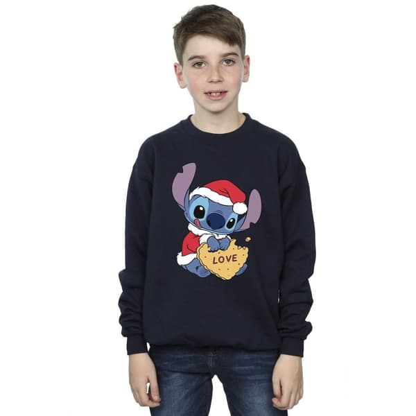Disney Boys Lilo And Stitch Christmas Love Biscuit Sweatshirt