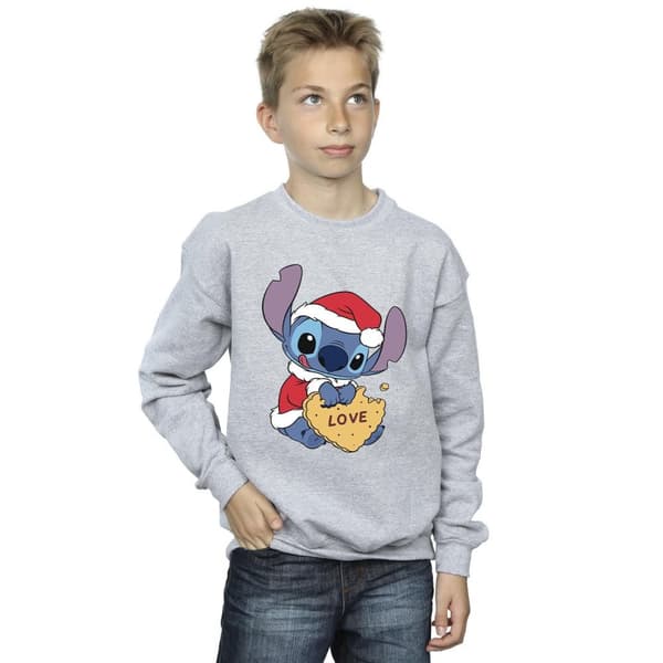 Disney Boys Lilo And Stitch Christmas Love Biscuit Sweatshirt