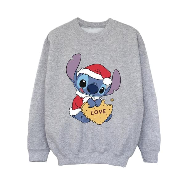 Disney Boys Lilo And Stitch Christmas Love Biscuit Sweatshirt