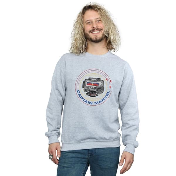 Marvel Mens Captain Marvel Pager Sweatshirt