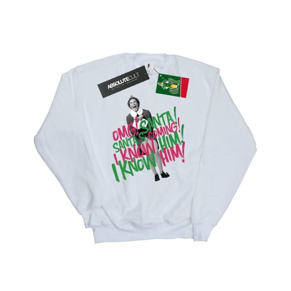 Elf Mens Santa´s Coming Sweatshirt White XL