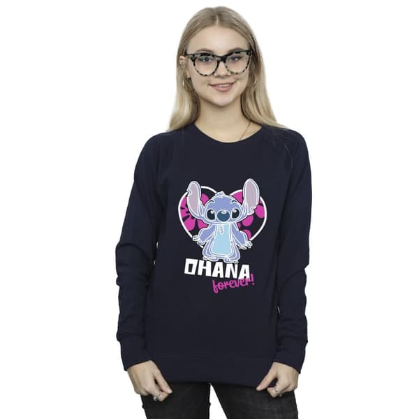 Disney Lilo And Stitch Ohana Forever Heart - Sweatshirt för kvinnor/damer