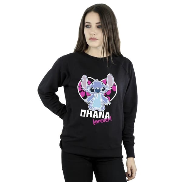 Disney Womens/Ladies Lilo And Stitch Ohana Forever Heart Sweatshirt