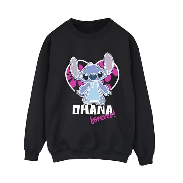 Disney Womens/Ladies Lilo And Stitch Ohana Forever Heart Sweatshirt