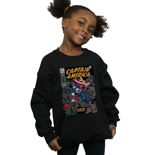 Marvel Sweatshirt med omslag från albumutgåvan av Captain America för flickor