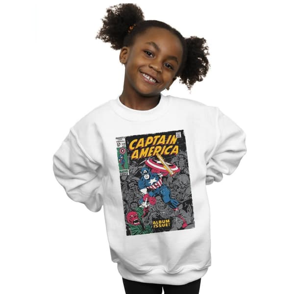 Marvel Sweatshirt med omslag från albumutgåvan av Captain America för flickor
