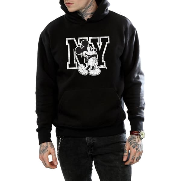 Disney Mens Mickey Mouse NY Kicking Hoodie