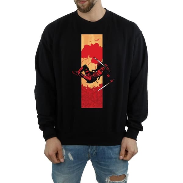 Marvel Mens Deadpool Blood Strip Sweatshirt
