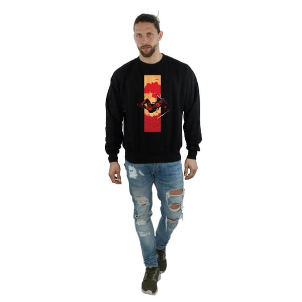 Marvel Mens Deadpool Blood Strip Sweatshirt