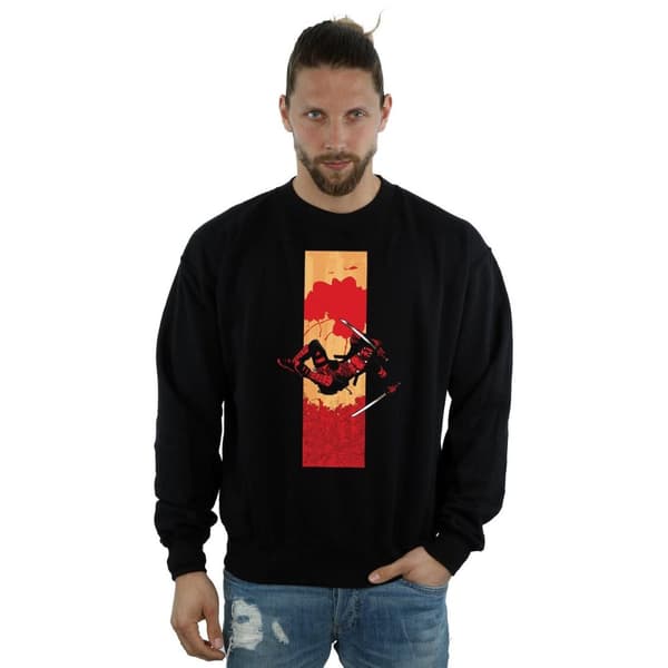 Marvel Mens Deadpool Blood Strip Sweatshirt