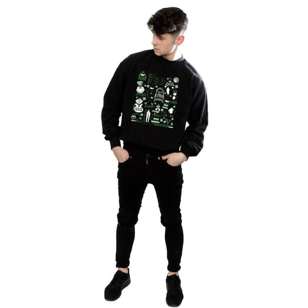 Elf Sweatshirt med infografisk affisch för herrar