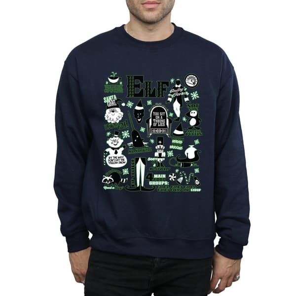 Elf Sweatshirt med infografisk affisch för herrar