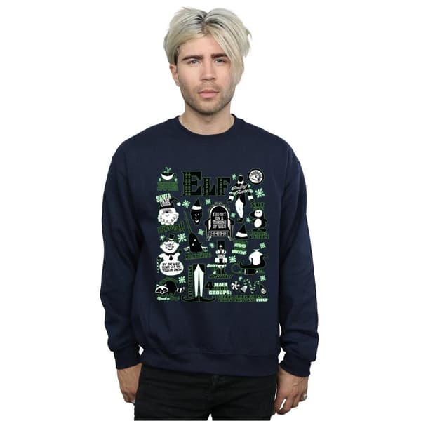 Elf Sweatshirt med infografisk affisch för herrar