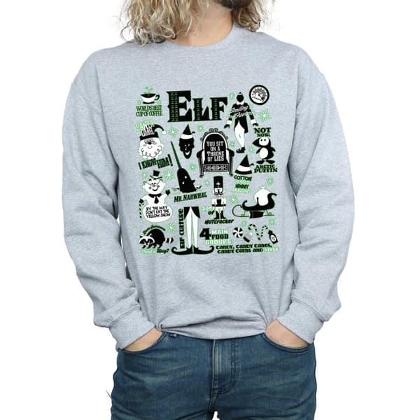Elf Sweatshirt med infografisk affisch för herrar