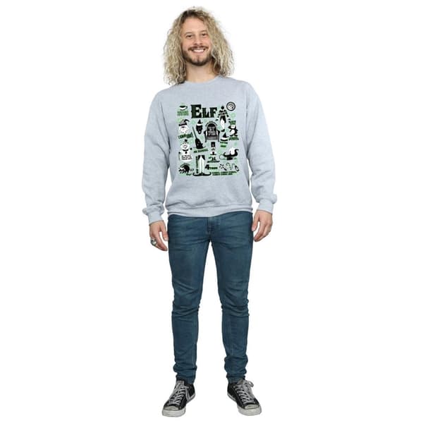 Elf Sweatshirt med infografisk affisch för herrar