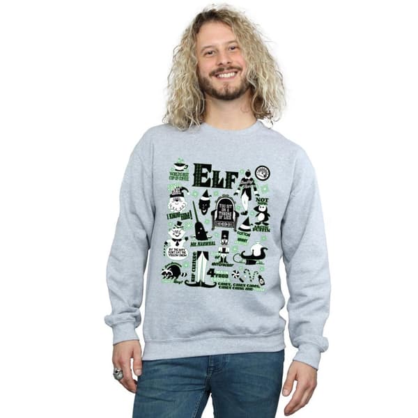 Elf Sweatshirt med infografisk affisch för herrar