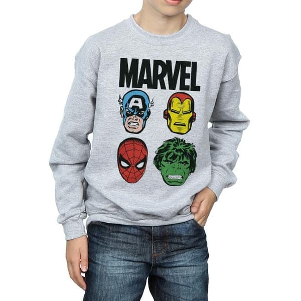 Marvel Boys Comics Main Heads Sweatshirt