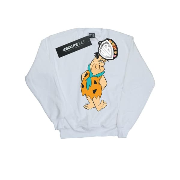 The Flintstones Mens Fred Flintstone Kick Sweatshirt White M