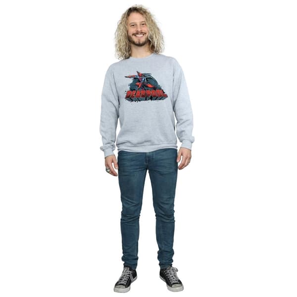 Marvel Mens Deadpool Sword Logo Sweatshirt