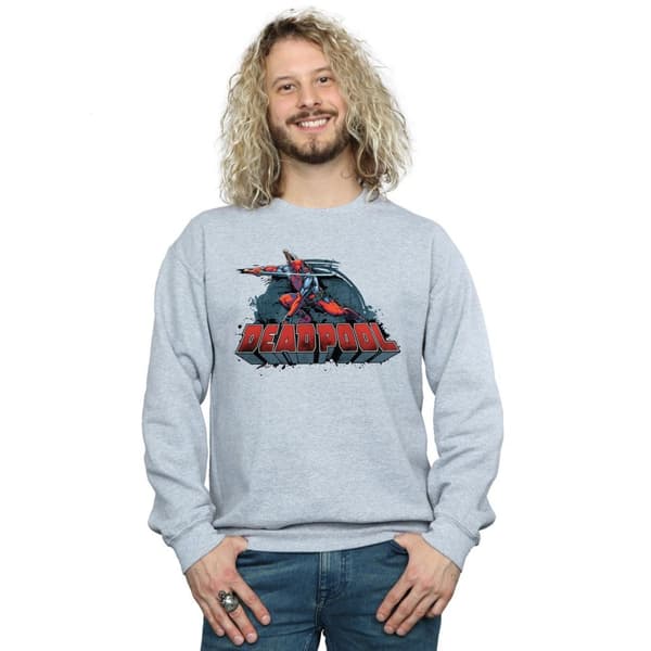 Marvel Mens Deadpool Sword Logo Sweatshirt