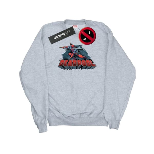 Marvel Mens Deadpool Sword Logo Sweatshirt