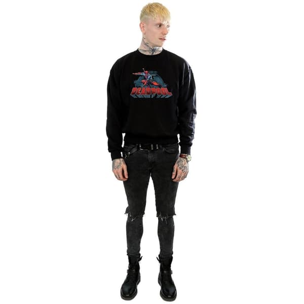 Marvel Mens Deadpool Sword Logo Sweatshirt