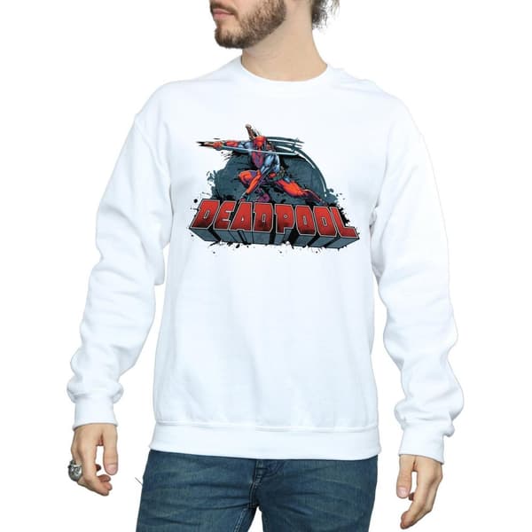 Marvel Mens Deadpool Sword Logo Sweatshirt
