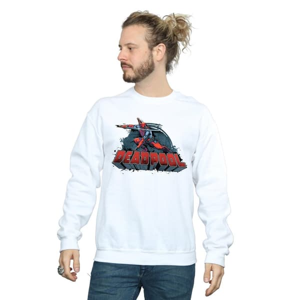 Marvel Mens Deadpool Sword Logo Sweatshirt