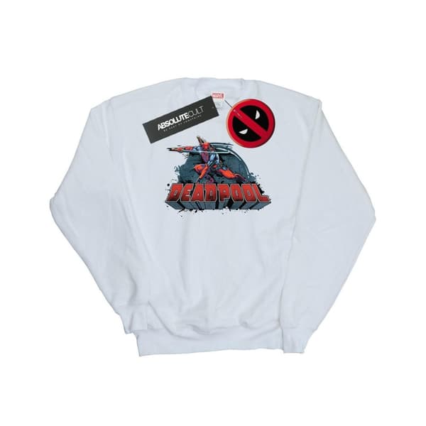 Marvel Mens Deadpool Sword Logo Sweatshirt