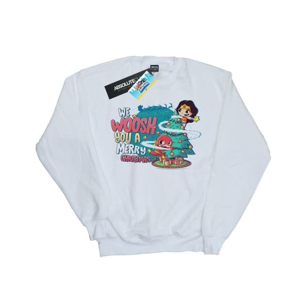 DC Comics Mens Super Friends We WHOOSH You A Merry Christmas Sweatshirt