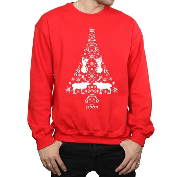 Disney Mens Frozen Christmas Tree Sweatshirt
