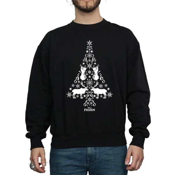 Disney Mens Frozen Christmas Tree Sweatshirt