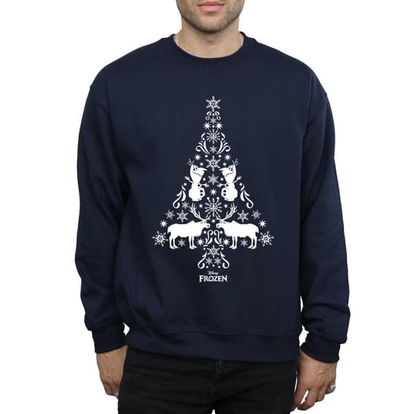 Disney Mens Frozen Christmas Tree Sweatshirt