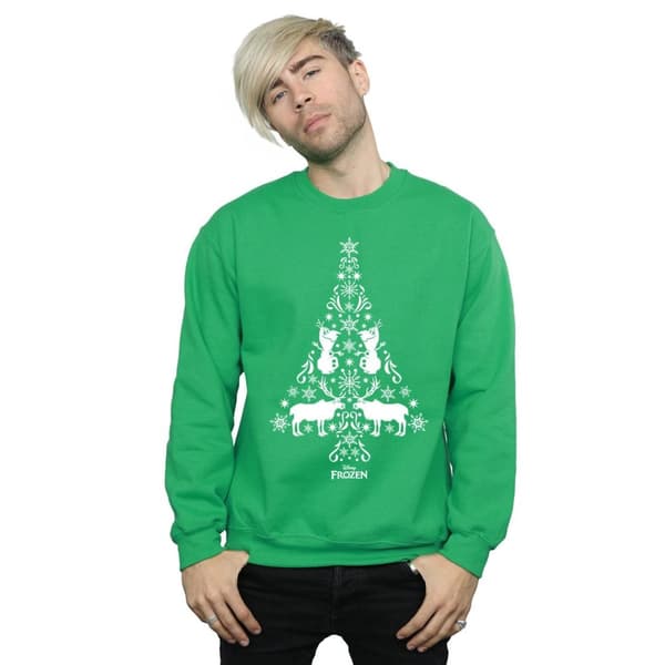 Disney Mens Frozen Christmas Tree Sweatshirt