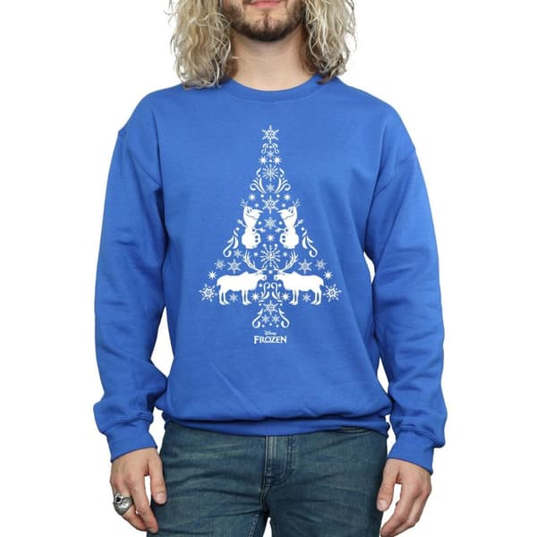 Disney Mens Frozen Christmas Tree Sweatshirt